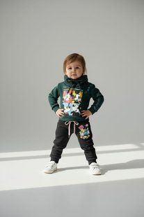 Костюм тринитка на флісі без капюшона 111329 фото