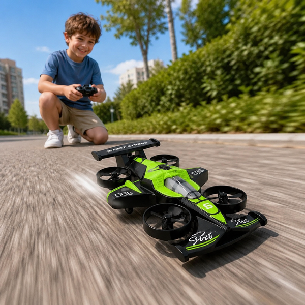 Дрон-машинка F1 Пінопласт G58 / Радіокерована дрон-машина 2в1 / Дрон для дітей та активних ігор M17700 фото