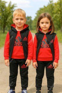 Костюм тринитка на флісі "Адік" з жилеткою 111137 фото
