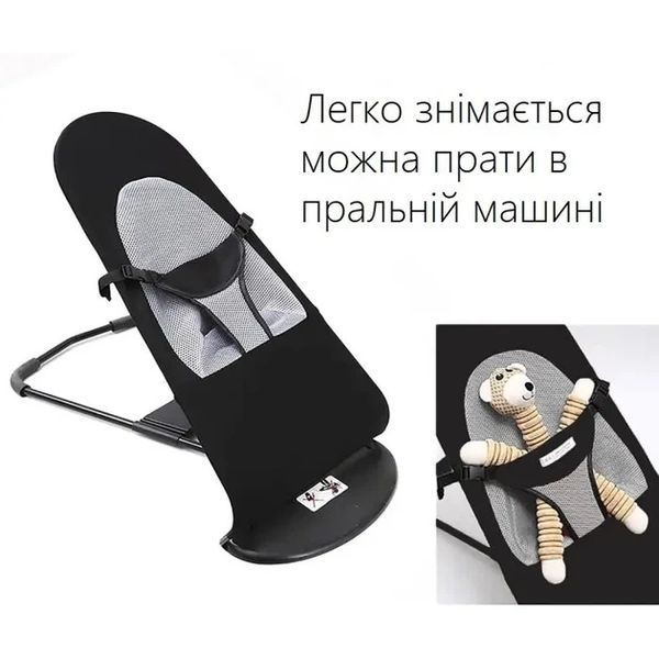 Кресло-шезлонг скачалка Baby Recliner Chair детский, черный MA294 фото