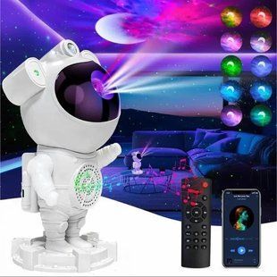Ночник проектор звездного неба Астронавт с Bluetooth колонкой Sky Star Astronaut Bambi ZZ-202 44091072 фото