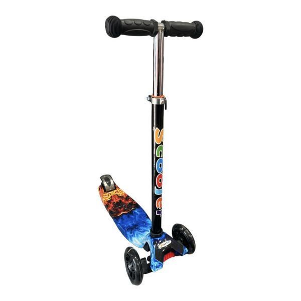Самокат Scooter з підсвічуванням коліс для дівчинки та хлопчика синій 252036Z/4 фото