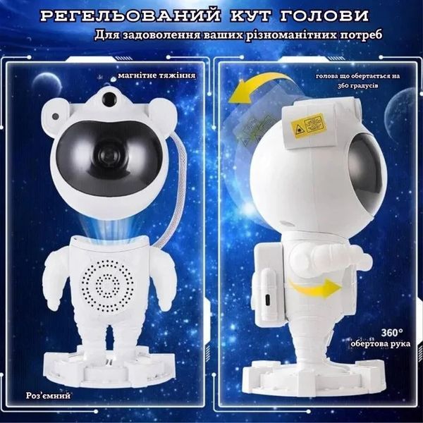 Ночник проектор звездного неба Астронавт с Bluetooth колонкой Sky Star Astronaut Bambi ZZ-202 44091072 фото