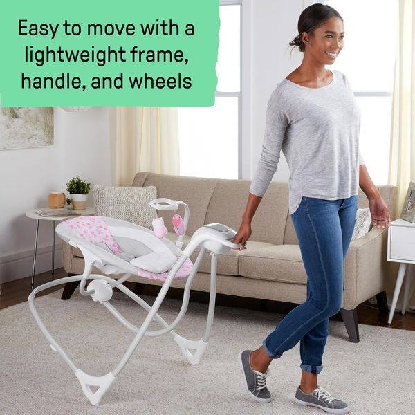 Электронные качели / Детские качели-шезлонг Ingenuity SimpleComfort 2в1 / Укачивающий центр для детей 6 скоростей 5094801 фото