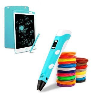 Набор для творчества 3D ручка 3D Pen-6 c LCD дисплеем + графический планшет + трафареты + 100 м пластика в комплекте M15846 фото