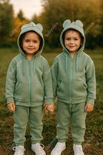Костюм тринитка на флісі "Вушка" на змійці 111134 фото
