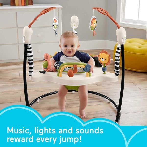 Детский игровой центр Fisher-Price Jumperoo с подсветкой и звуком / Развивающий игровой джемпер Бежевый 5094773/1 фото