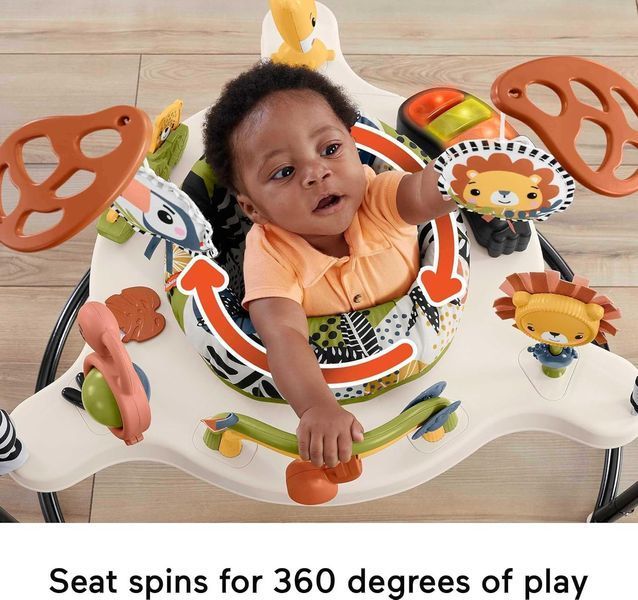 Детский игровой центр Fisher-Price Jumperoo с подсветкой и звуком / Развивающий игровой джемпер Бежевый 5094773/1 фото