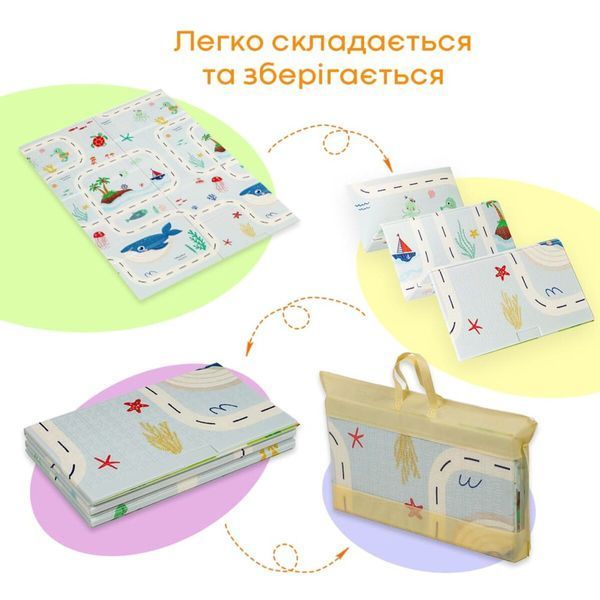 Дитячий складний термокилимок 117см х 177см х 8мм Океан-Зростомір (300) SW-00003030 SW-00003030 фото