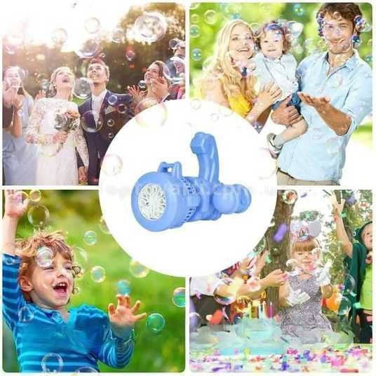 Дитячий кулемет генератор мильних бульбашок від батарейок Bubble machine toy 2053407 фото