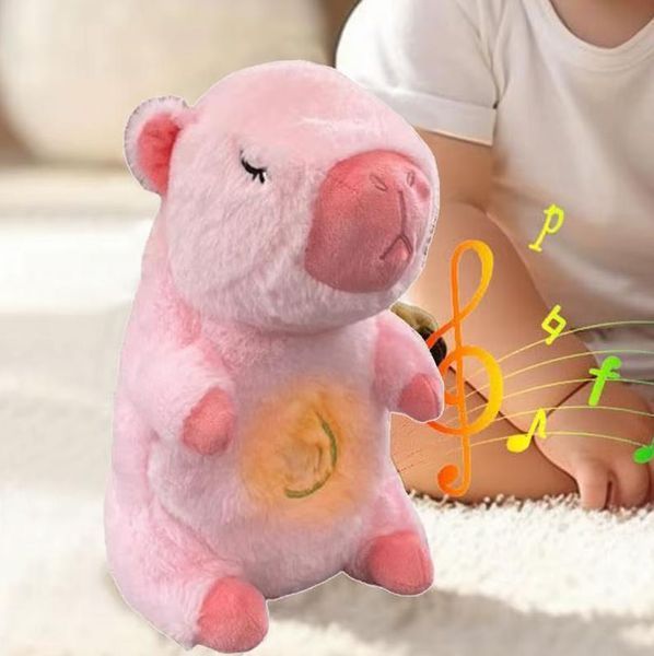 Білий Інтерактивна дихаюча Капібара Snuggle Pulse CapyBuddy 30 см м'яка плюшева іграшка 6260151-B/1 фото