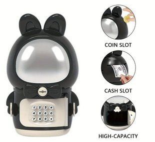 Детская электронная Копилка Сейф Космонавт с кодовым замком Little Space Rabbit Piggy Bank G7642 фото