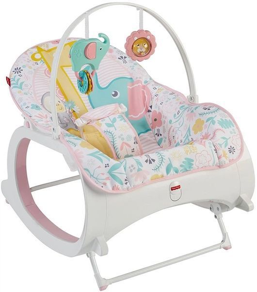 Дитяче крісло-гойдалка Fisher Price / Дитячий шезлонг з музичною підвіскою та регульованою спинкою 5094769 фото