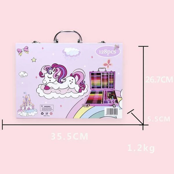 Набор для рисования в кейсе 128 предметов Розовый MA797pink фото