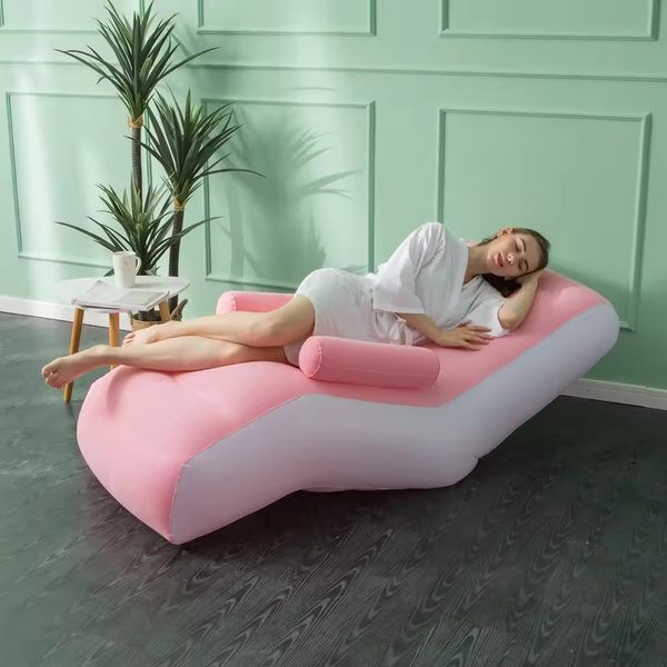 Надувний диван з підлокітниками Inflatable Sofa / Портативне складане крісло для дому, дачі, туризму та відпочинку, 140х85х80 см Jam25464745 фото